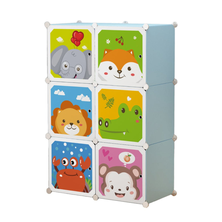 Dulap Modular Copii, 6 Compartimente, D4384, Blue
