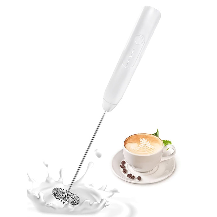 Mini Mixer pentru spuma, lapte si oua, Incarcare USB, Naimeed D5180, Alb