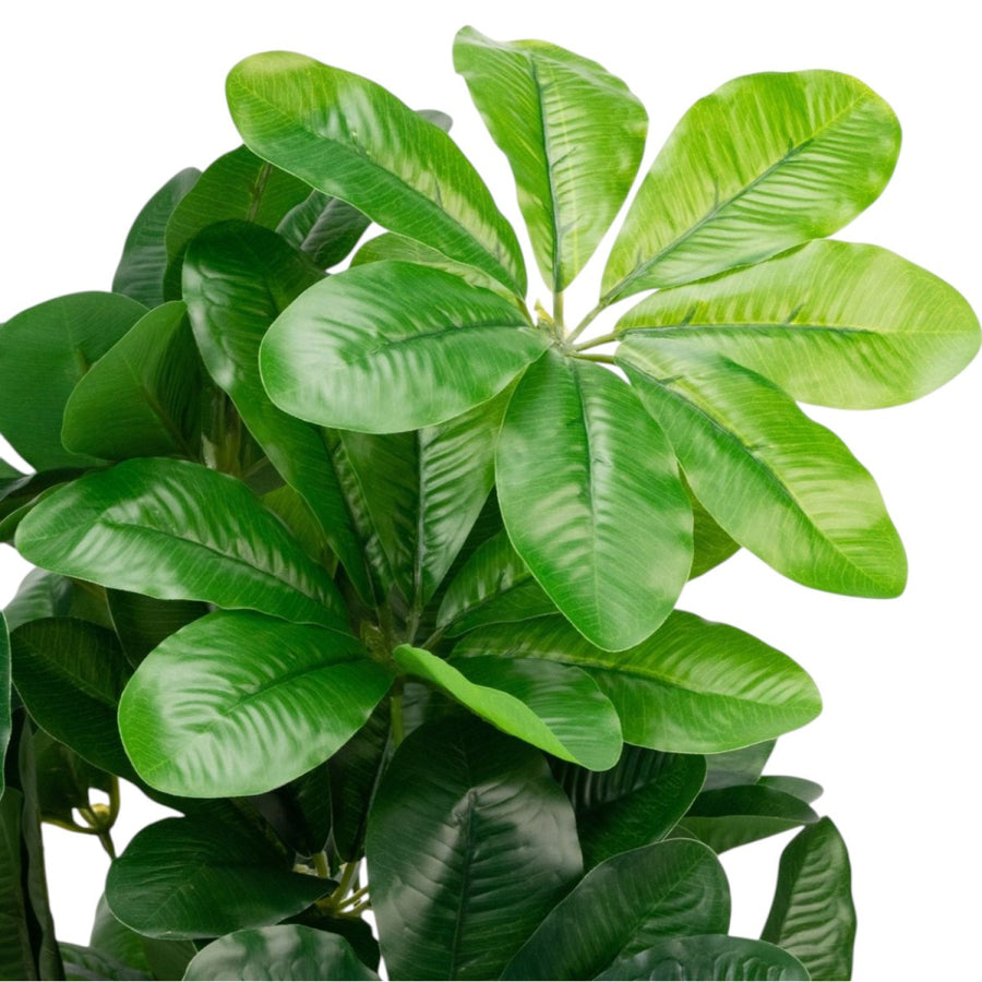 Plantă decorativă artificială, fără ghiveci, tip Schefflera, 90 cm, Verde ❘ D7025