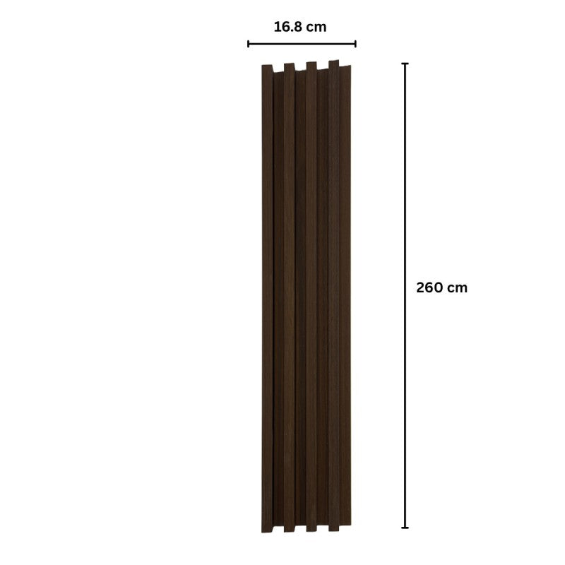Panou decorativ riflaj WPC, montaj rapid, rezistenta ridicata, 260x16.8x2.3cm, D7530 | D7526 | D7527