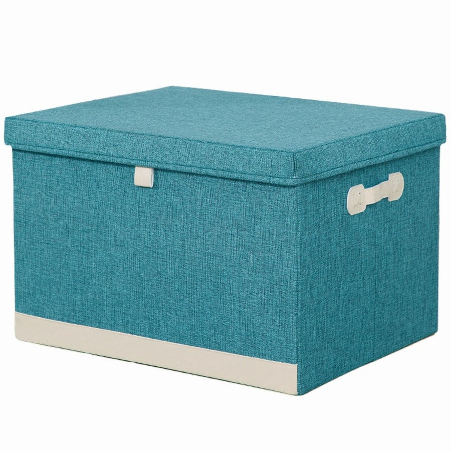 Cutie Depozitare Multifuncțională, Pliabilă, cu Capac, Dimenisuni 35 x 28 x 18 cm, Albastru/Gri | D7669 / D7665 / D7661