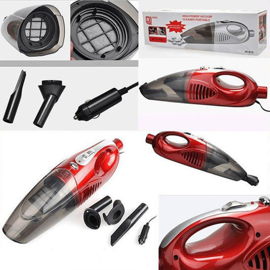 Aspirator auto cu accesorii, filtru praf detașabil, aspirare umedă și uscată, alimentare 12V, roșu ❘ JK-013