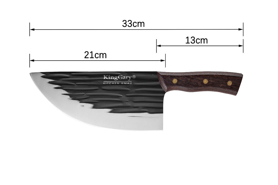 Pachet 2 Cuțite: Cuțit pentru Feliat 16.5 cm + Satâr cu Mâner de Lemn 21 cm ❘ D7794 + D7791
