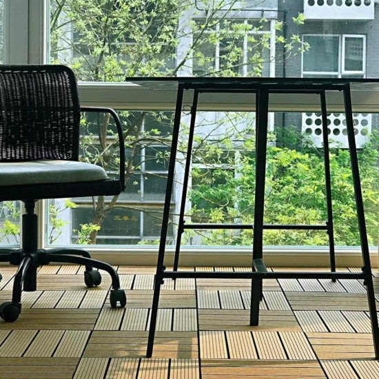 Dală deck terasă WPC, 30x30x2cm, aspect lemn natural, ultra-rezistentă ❘