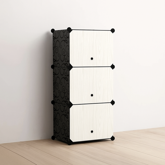 Pantofar Modular, 6 compartimente - rezistent, încăpător, ușor de montat, negru ❘ D2660N