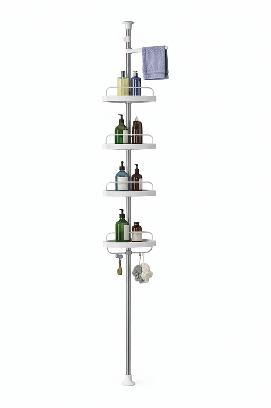 Raft de Baie, 4 Polițe, Înălțime 320 cm ❘ Naimeed D4828, Alb