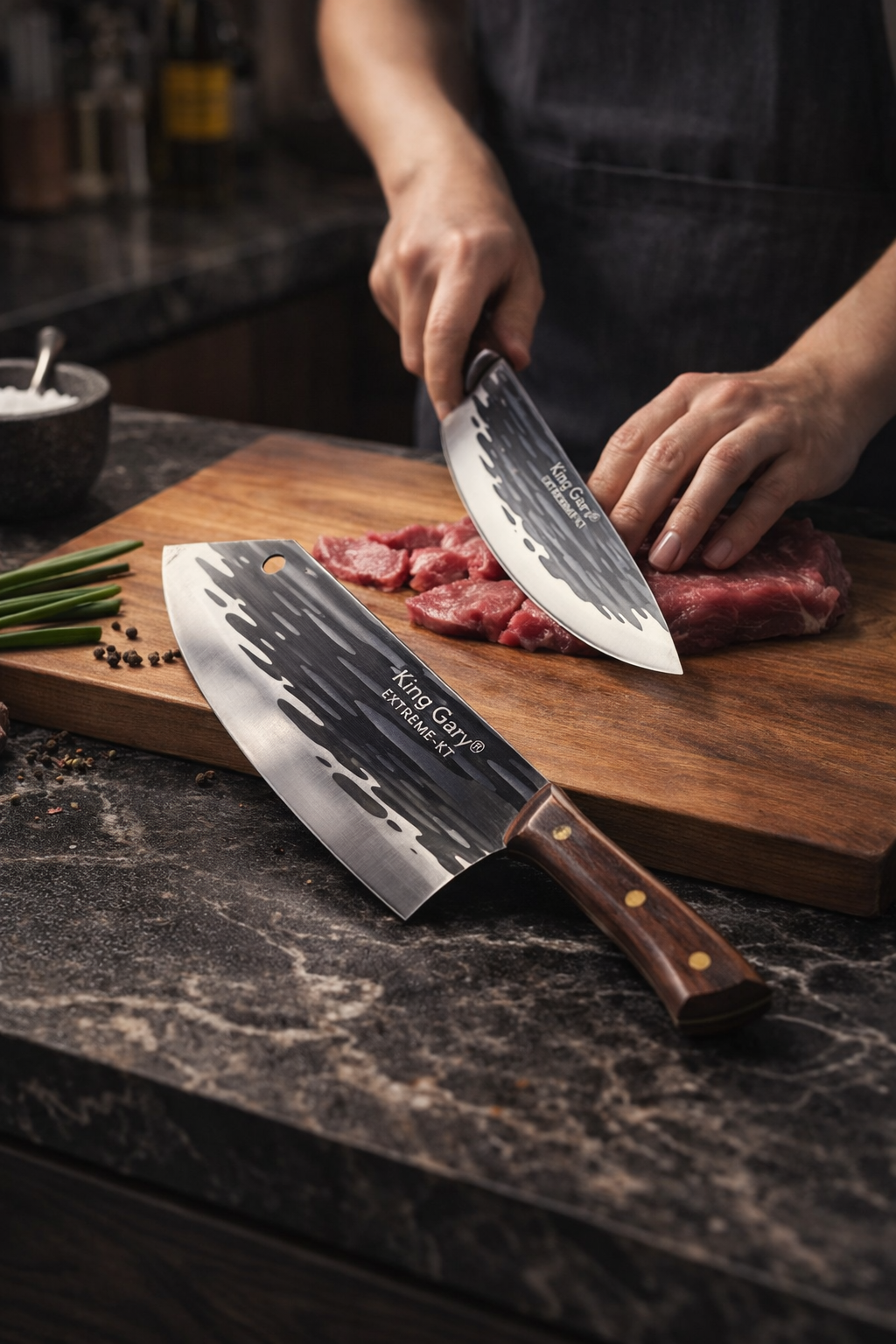 Pachet: Cuțit Măcelar 33 cm + Cuțit de Bucătarie 31 cm  ❘ D4304 + D4307