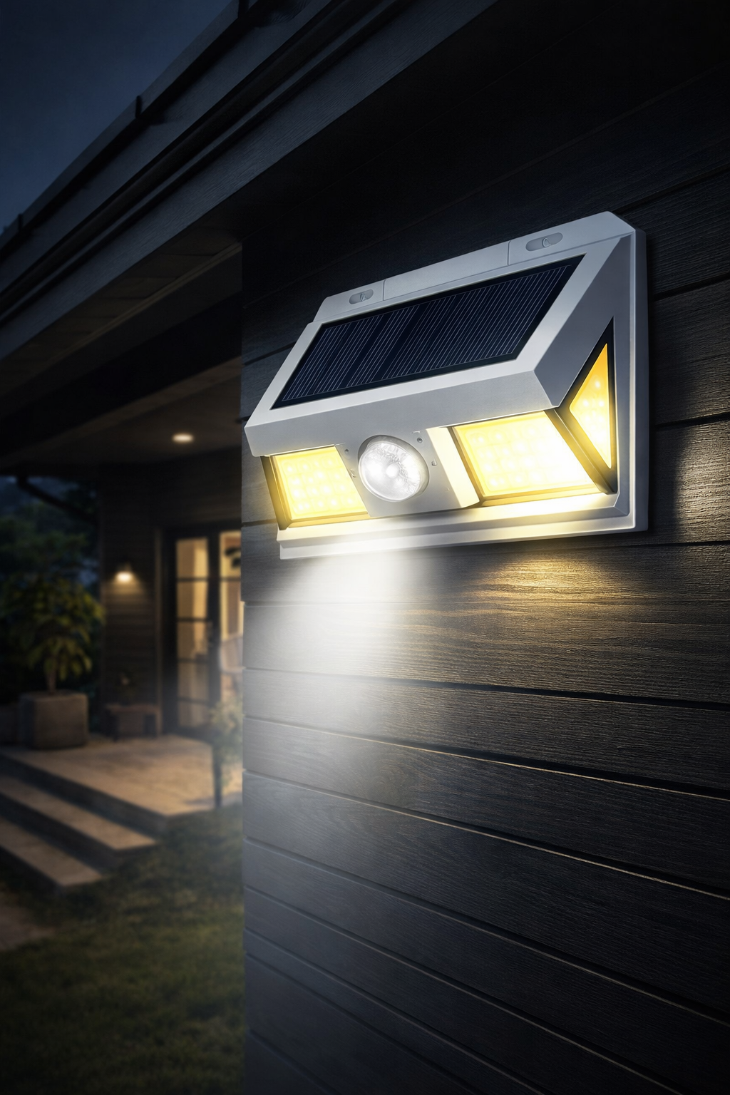 Lampă Solară, cu Senzor de Mișcare, Lumină LED, Acumulator, COB 78 LED-uri  ❘ D4358