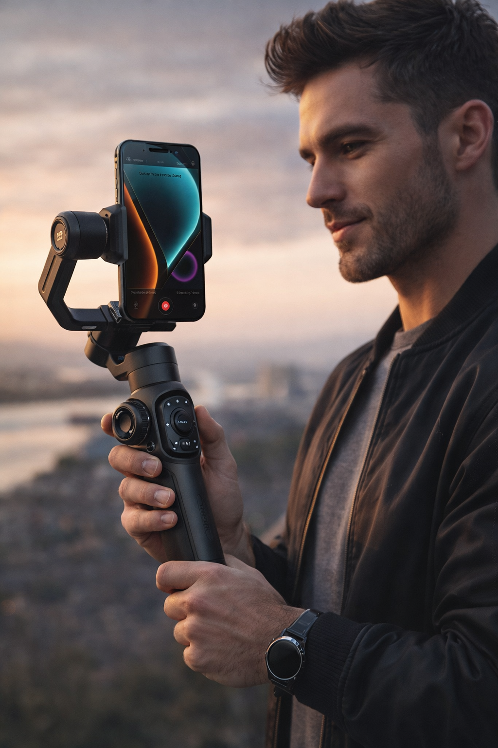 Gimbal Aochuan SMART S2, cu 3 Axe, Aplicație Dedicată, Content Creator Edition, Negru Mat | D6733