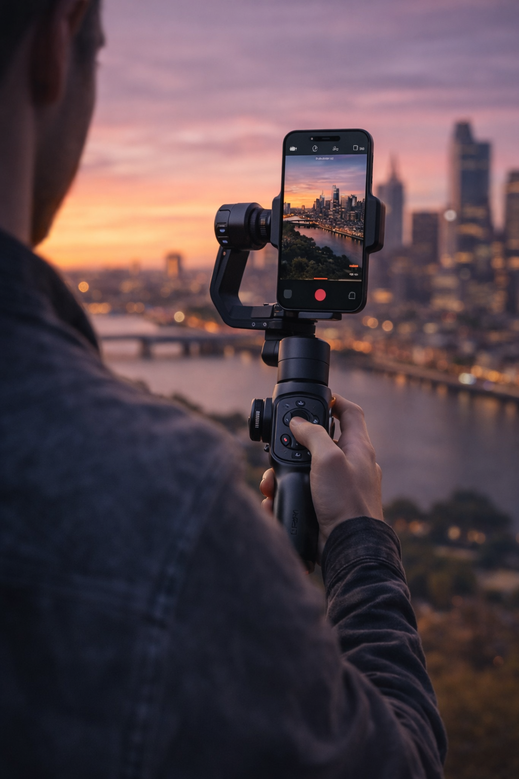 Gimbal Aochuan SMART S2, cu 3 Axe, Aplicație Dedicată, Content Creator Edition, Negru Mat | D6733