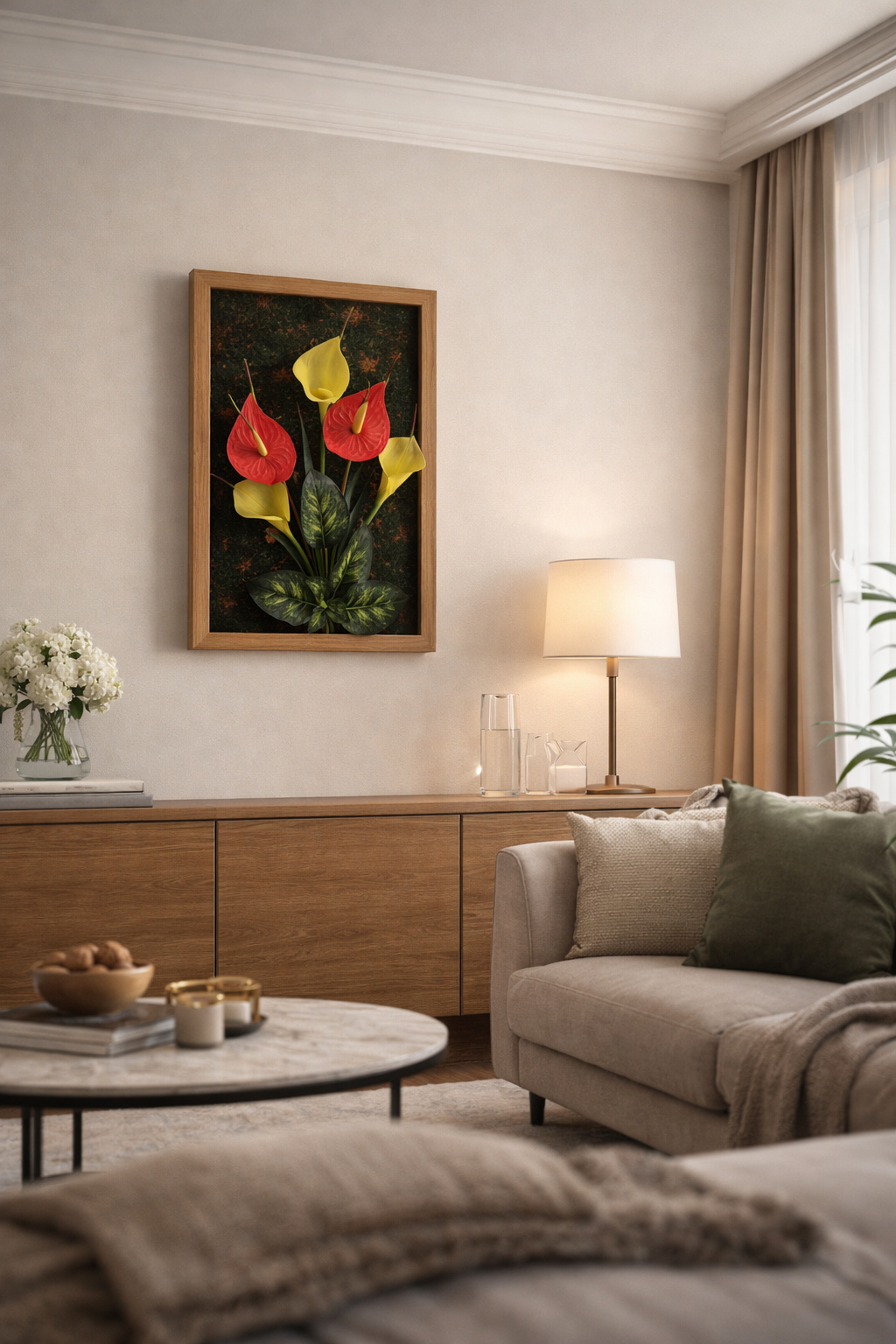 Pachet: 2 x Aranjament Flori Artificiale, 40 x 24 cm, diverse culori ❘ D1102a / D1102b / D1102c