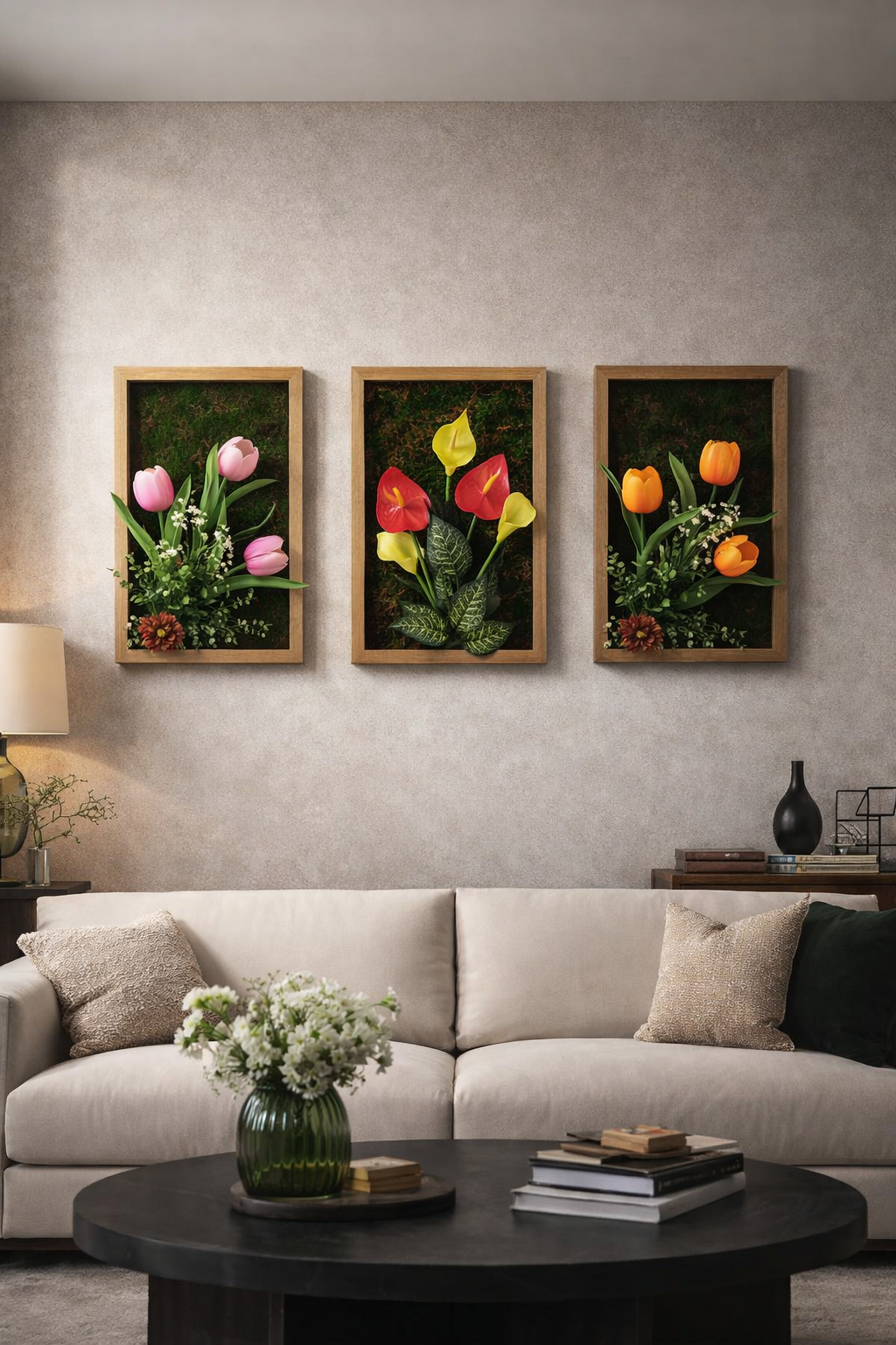 Pachet: 2 x Aranjament Flori Artificiale, 40 x 24 cm, diverse culori ❘ D1102a / D1102b / D1102c