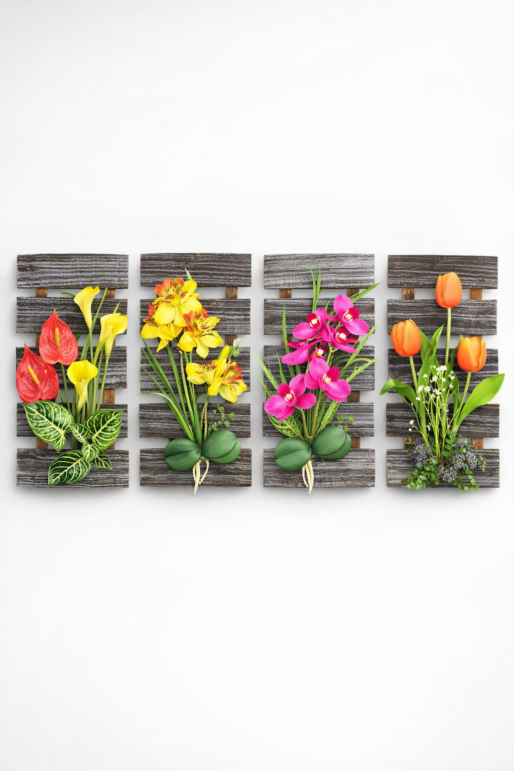 Pachet: 2 x Aranjament Flori Artificiale, 40 x 24 cm, diverse culori ❘ D1097h / D1097b / D1097a / D1097g