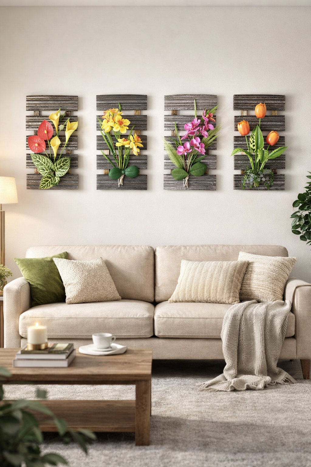 Pachet: 2 x Aranjament Flori Artificiale, 40 x 24 cm, diverse culori ❘ D1097h / D1097b / D1097a / D1097g