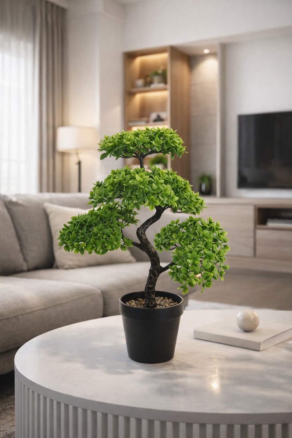 Copac Artificial, Tip  Ficus, cu Ghiveci, 40x12 cm, Verde ❘ D6909