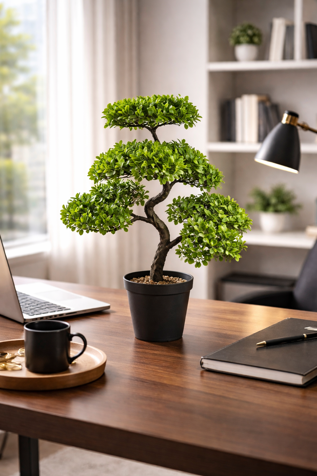Copac Artificial, Tip  Ficus, cu Ghiveci, 40x12 cm, Verde ❘ D6909