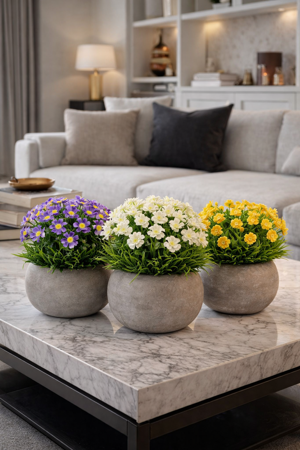 Pachet: 3 x Plante Artificiale, 12 x 10 cm, Verde ❘ D6928 / D6929 / D6930