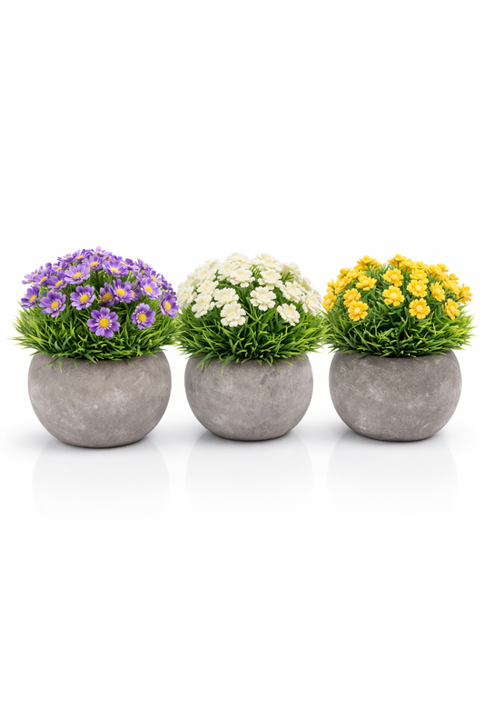 Pachet: 3 x Plante Artificiale, 12 x 10 cm, Verde ❘ D6928 / D6929 / D6930
