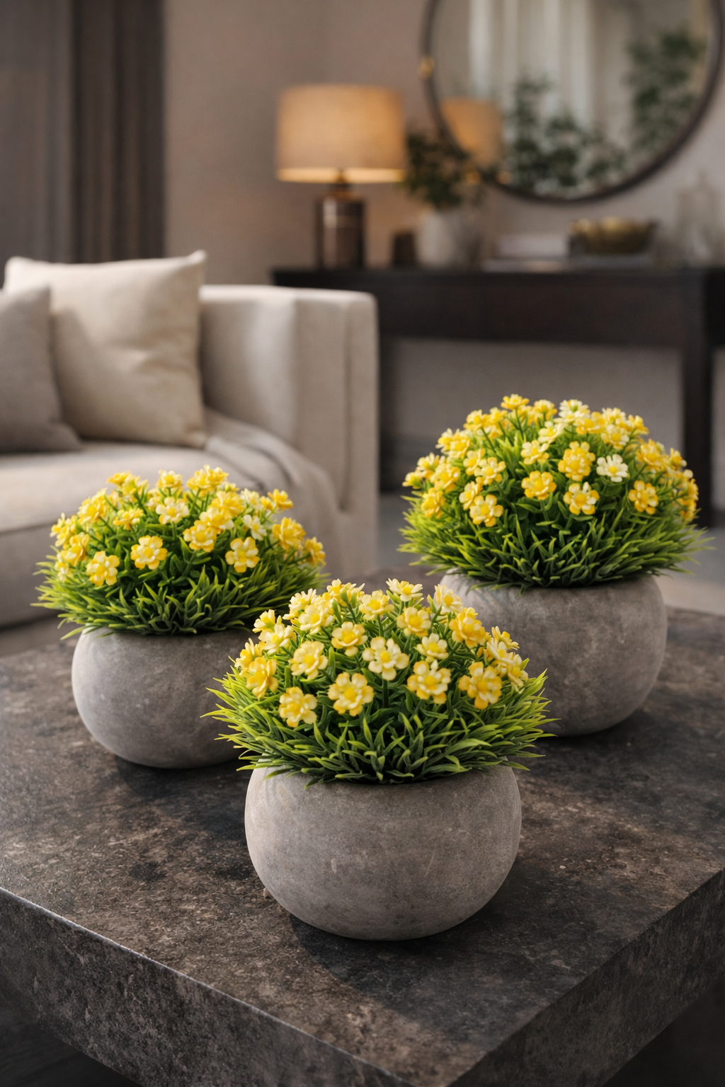 Pachet: 3 x Plante Artificiale, 12 x 10 cm, Verde ❘ D6928 / D6929 / D6930