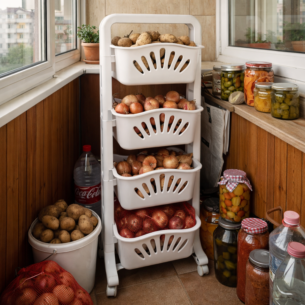 Raft Multifuncțional, 4 Niveluri, Alb, 43 x 24 x 115cm ❘ D5284