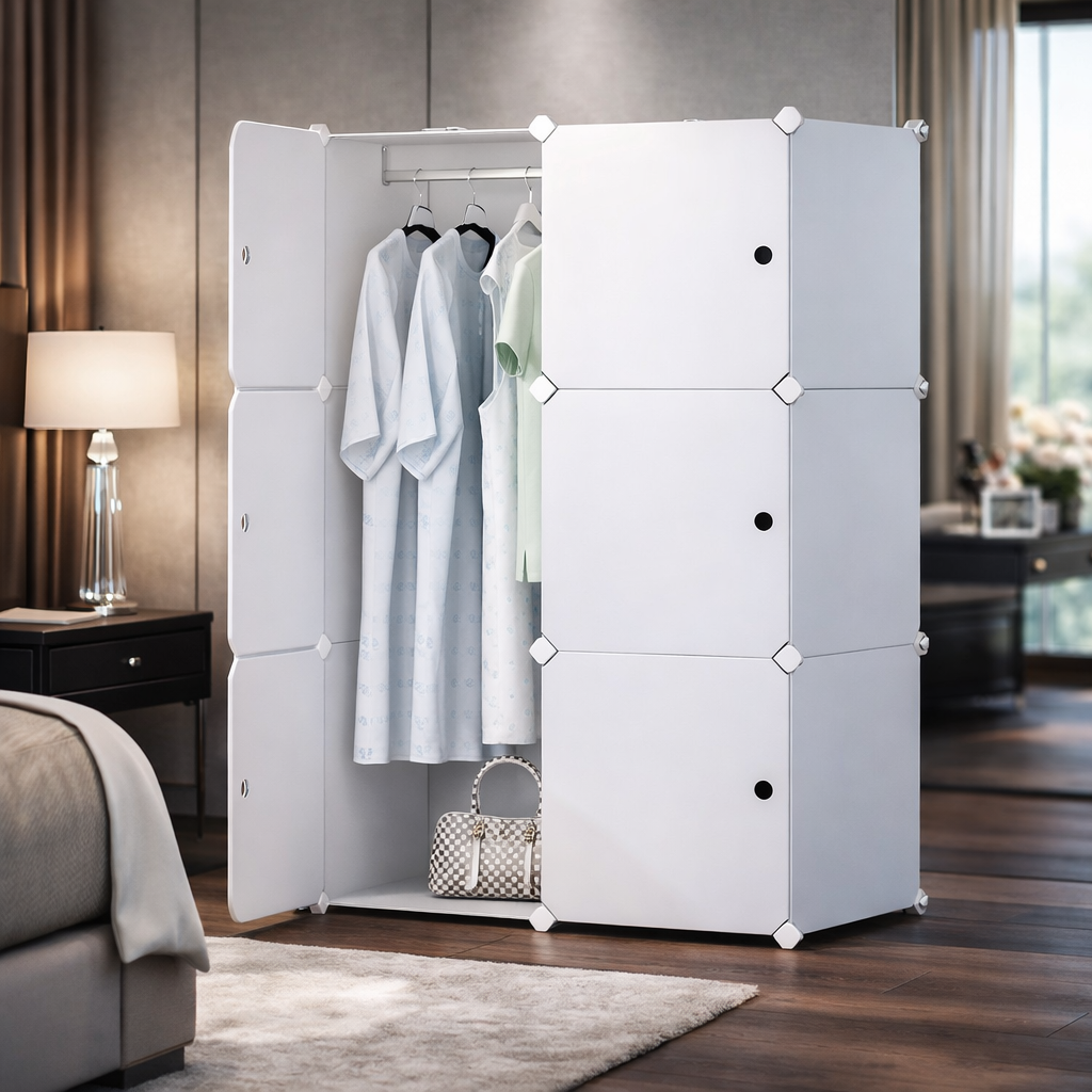 Dulap Modular, 6 Usi, 110x75x37cm, Alb ❘  D7152