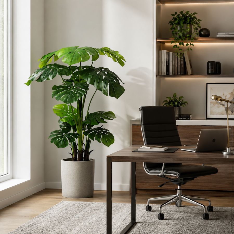 Planta artificiala, Monstera fara ghiveci, 15 frunze, 150cm, verde | D4292