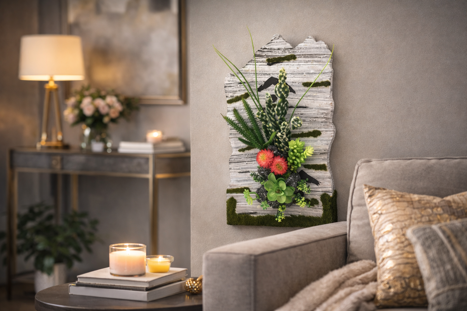 Pachet: 2 x Aranjament Flori Artificiale, 40 x 24 cm, diverse culori ❘ D1098a / D1098b / D1098c / D1098d