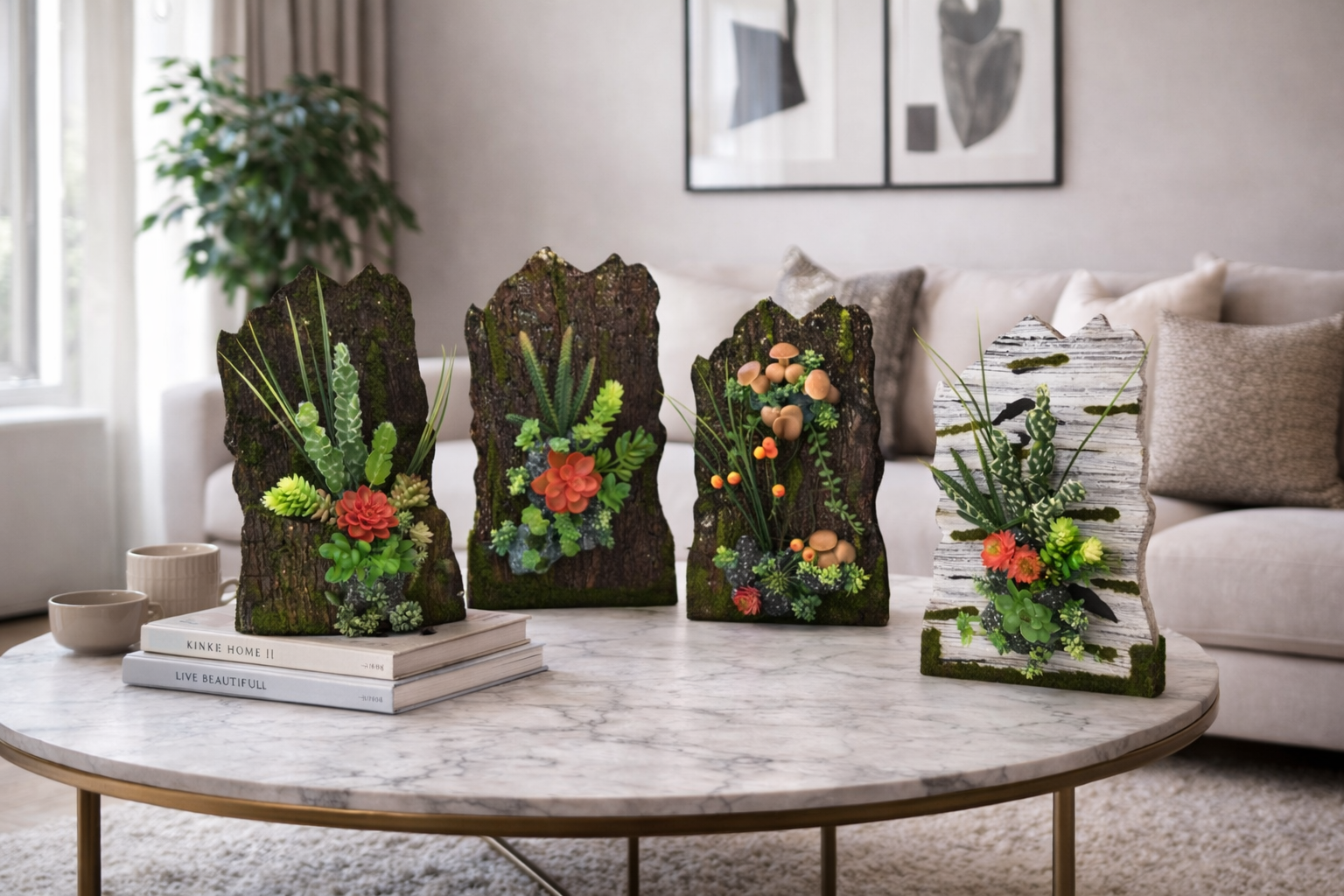 Pachet: 2 x Aranjament Flori Artificiale, 40 x 24 cm, diverse culori ❘ D1098a / D1098b / D1098c / D1098d