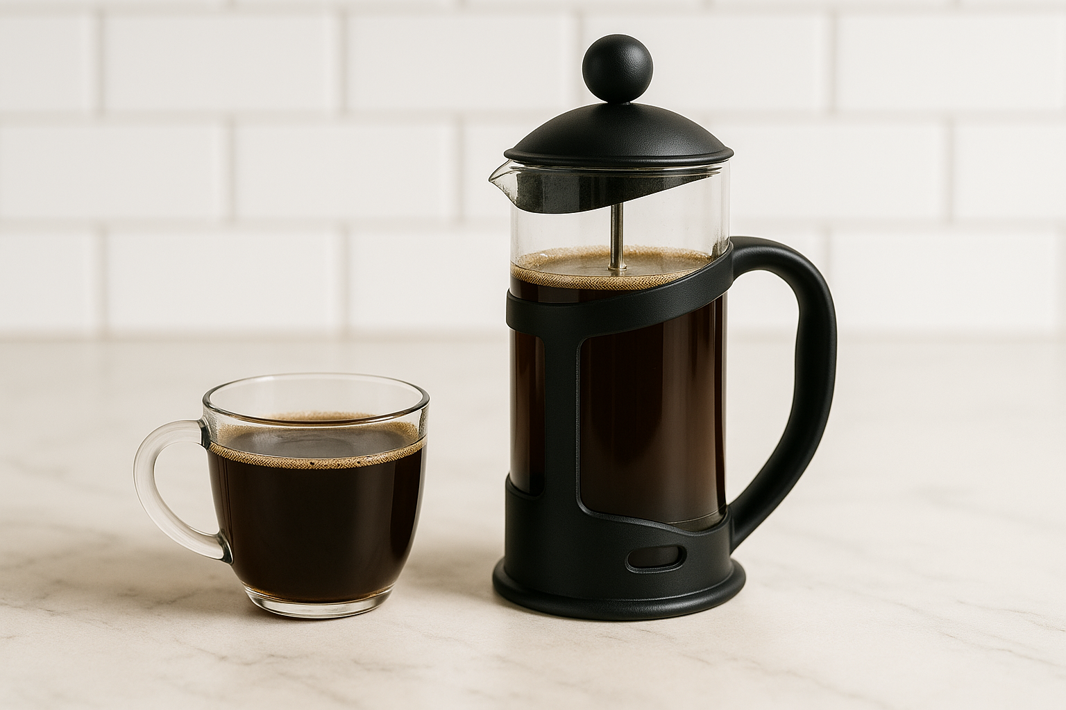 Pachet: Infuzor French Press, 600 ml + Râșniță Cafea, 150W ❘ D6969/D5169