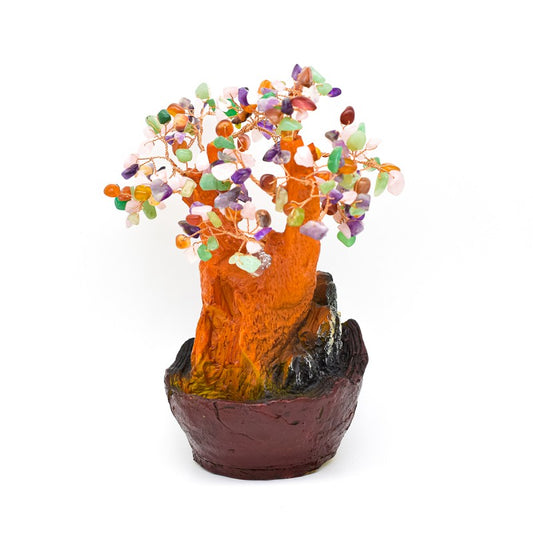 Fântână Arteziană, Feng Shui, cu LED, Pompă Submersibilă, Pietre Semiprețioase și Lumini, Înălțime 23cm ❘ D3008