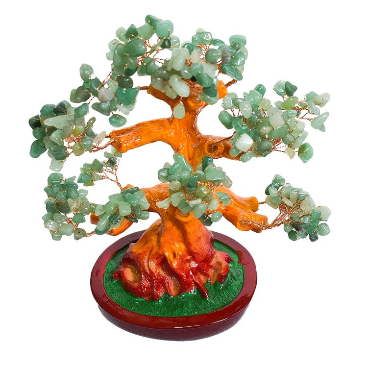 Copac Feng Shui cu Pietre Semiprețioase, Suport Ceramic, Înălțime 22 cm, Multiple Modele ❘ D3013_