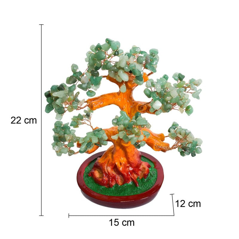 Copac Feng Shui cu Pietre Semiprețioase, Suport Ceramic, Înălțime 22 cm, Multiple Modele ❘ D3013_