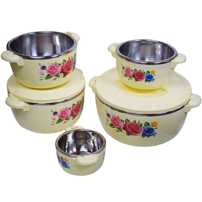 Set 5 caserole termoizolante, Naimeed D3152, Crem