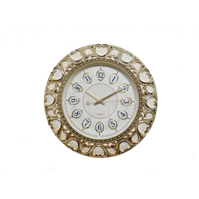 Ceas de perete 45 cm cu mecanism silențios, Gold ❘ D3330
