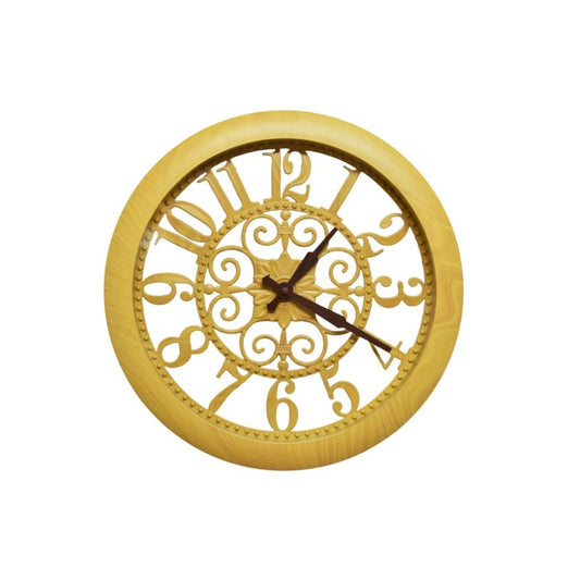 Ceas de perete clasic, 35.5 x 5 cm, cu mecanism silențios, Crem ❘ D3341CREM