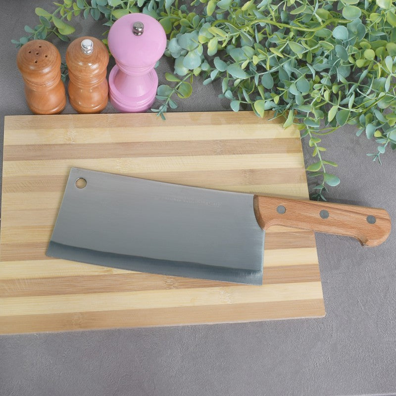 Pachet: Satâr cu mâner din lemn 35.8 cm + Cuțitul bucătarului gama Konedi, oțel inoxidabil, 20 cm, culoare Rosegold/Negru ❘ D3387 + D3365