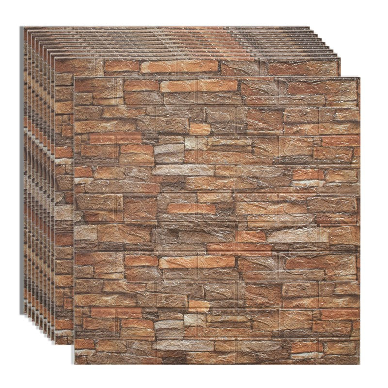 Set 10 x Tapet 3D autoadeziv, model cărămidă, design modern, ușor de curățat, 70 x 77 cm