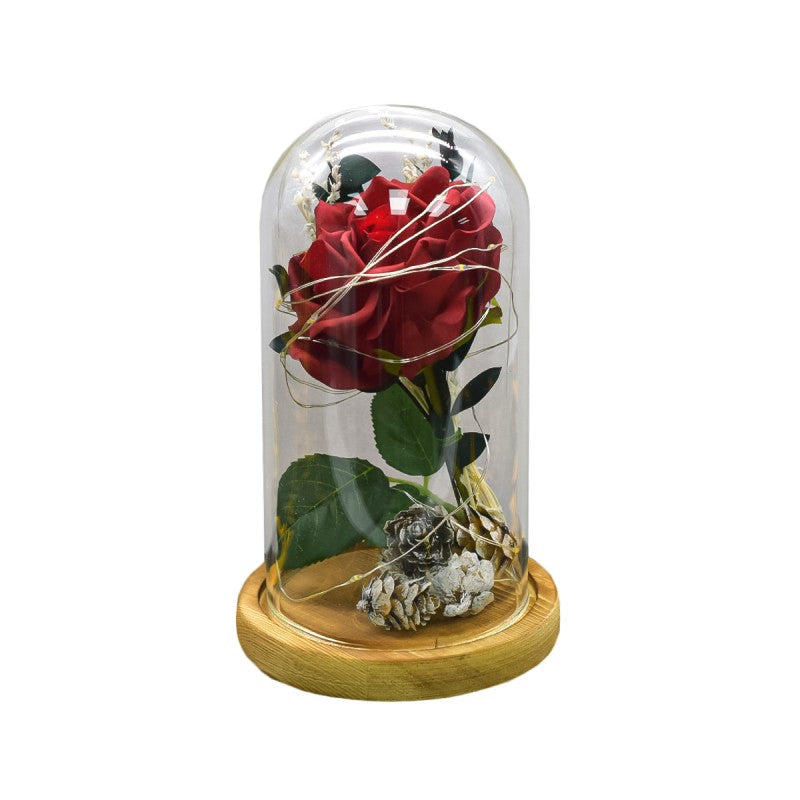 Aranjament Floral în Cupolă de Sticlă, Lumina Led, Diverse Modele ❘ D4029 / D4004