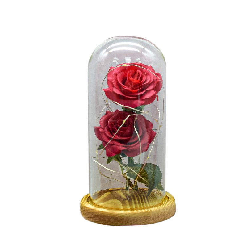 Aranjament Floral în Cupolă de Sticlă, Lumina Led, Diverse Modele ❘ D4047 / D4022 / D4032