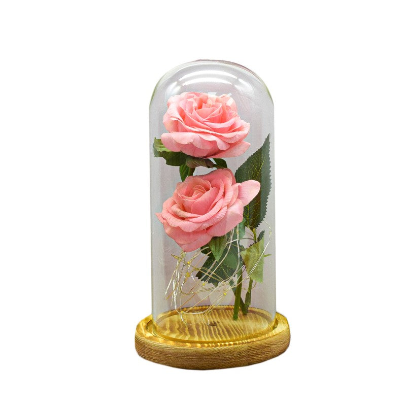 Aranjament Floral în Cupolă de Sticlă, Lumina Led, Diverse Modele ❘ D4047 / D4022 / D4032