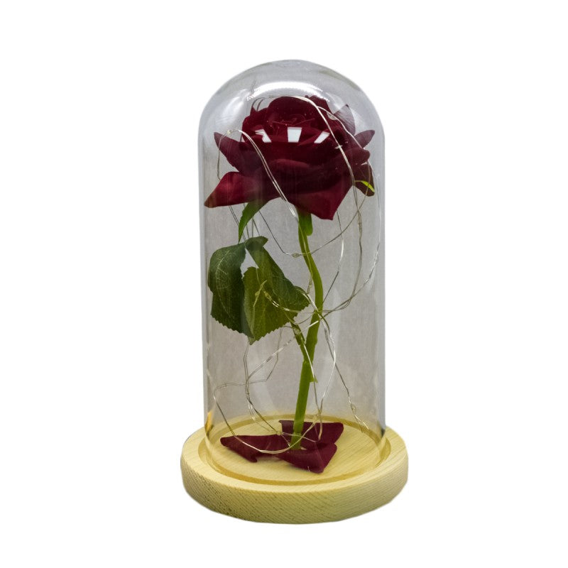 Aranjament Floral în Cupolă de Sticlă, Lumina Led, Diverse Modele ❘ D4047 / D4022 / D4032