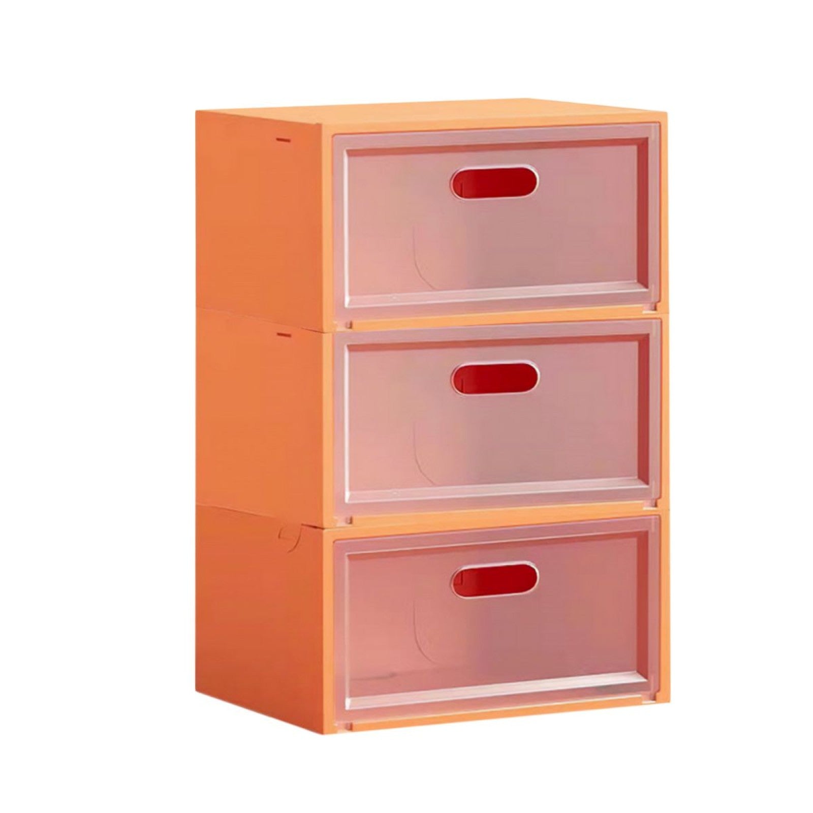 Set 3 cutii pentru depozitare pantofi, polipropilenă, Negru/Albastru/Portocaliu/Galben ❘  D4151