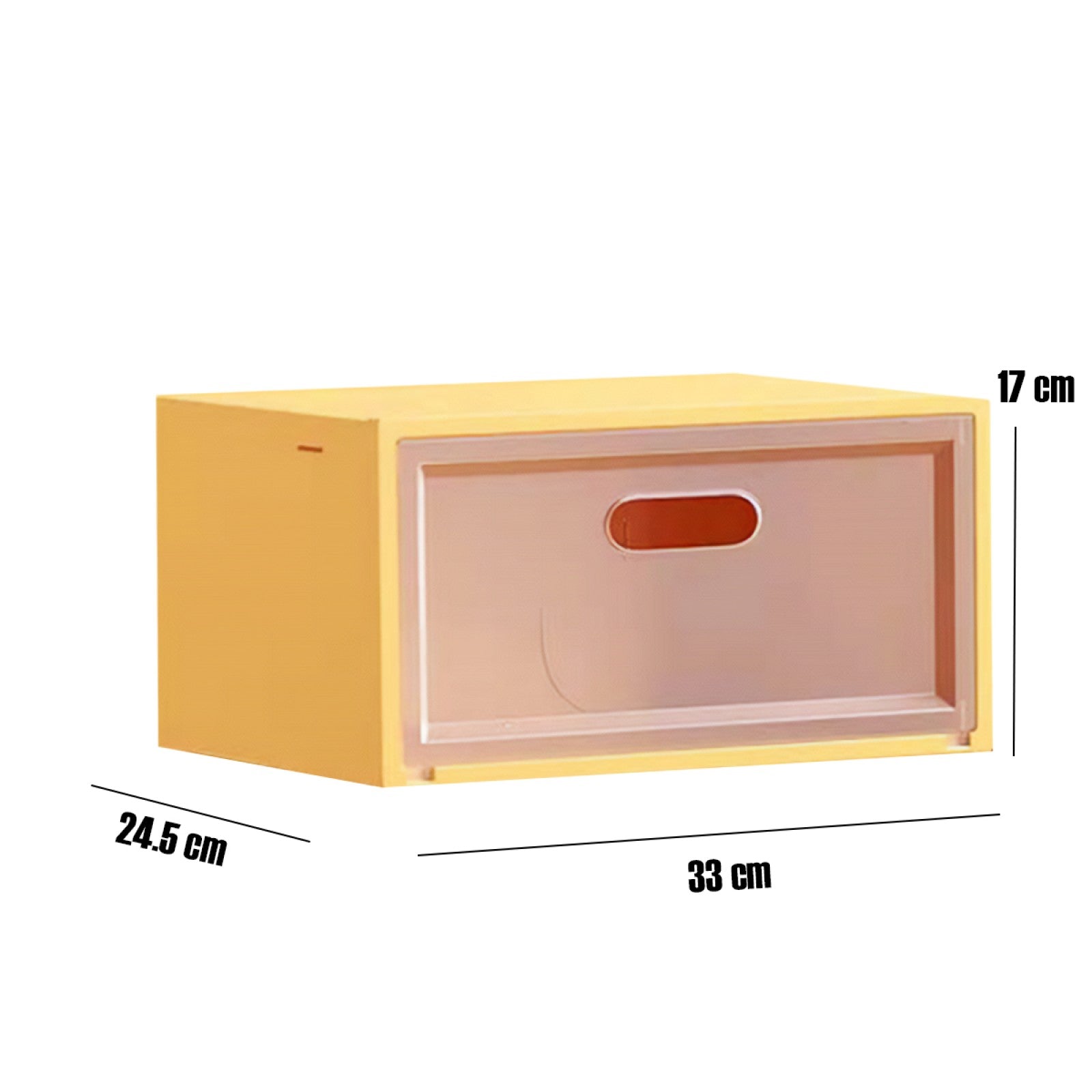 Set 3 cutii pentru depozitare pantofi, polipropilenă, Negru/Albastru/Portocaliu/Galben ❘  D4151