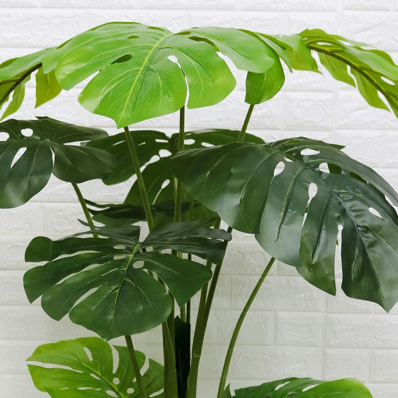 Planta artificiala, Monstera fara ghiveci, 15 frunze, 150cm, verde | D4292
