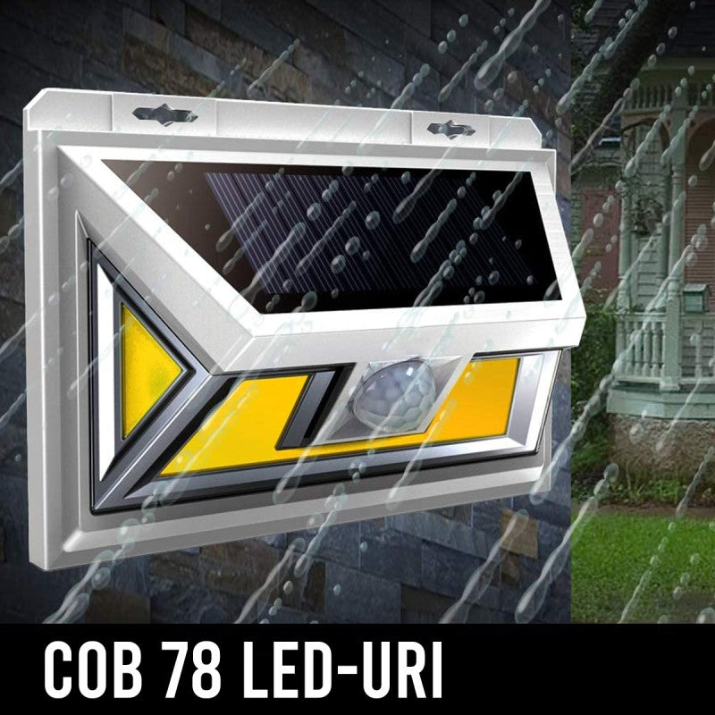 Lampă Solară, cu Senzor de Mișcare, Lumină LED, Acumulator, COB 78 LED-uri  ❘ D4358