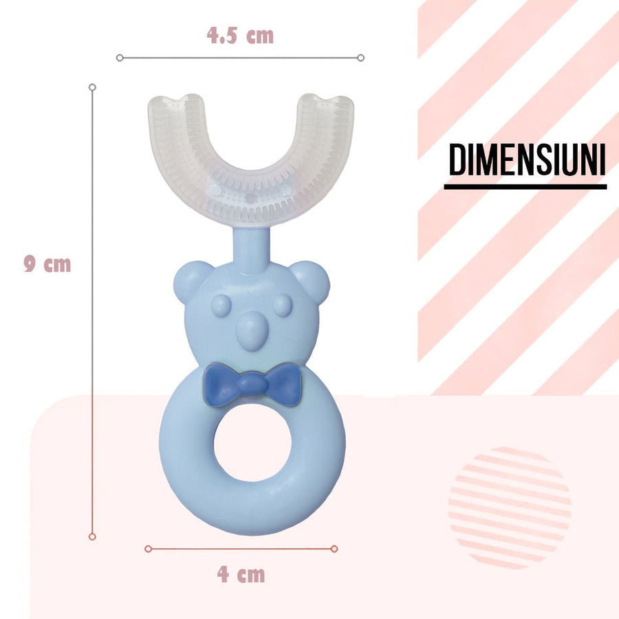 Set 2 Periute de Dinti, U-shape, pentru Copii 6-12 ani, Naimeed D4368/D4367, Albastru și Roz