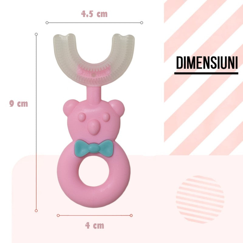 Pachet: 3 Periuțe de Dinți Circulare U-shape, pentru Copii 2-6 ani | D4368 / D4367