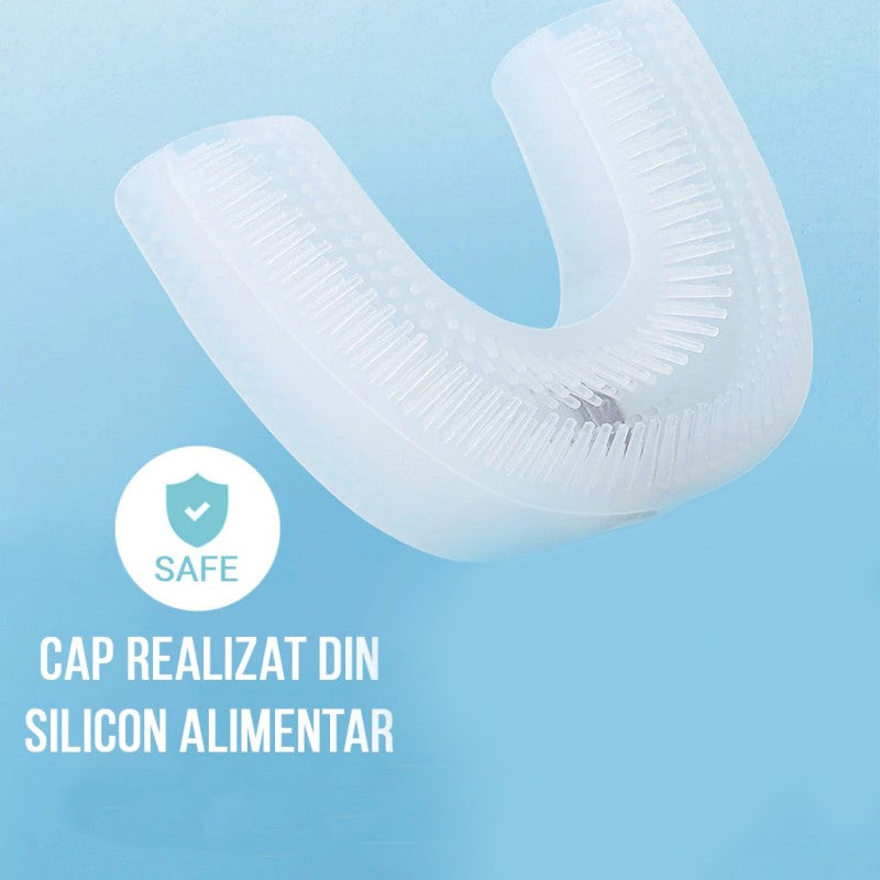 Periuță de Dinți Electrică U-shape, 5 Programe, pentru Copii 3-12 ani, Acumulator, Încărcare USB, Multiple Culori | D4370 / D4369