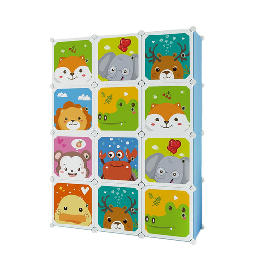 Dulap modular copii cu 12 compartimente – depozitare veselă și sigură, design educativ ❘ D4399