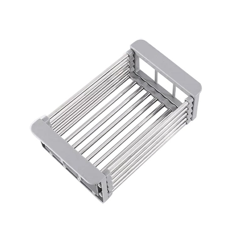 Suport extensibil pentru chiuvetă – reglabil, rezistent, multifuncțional, Gri/Inox ❘ D4415